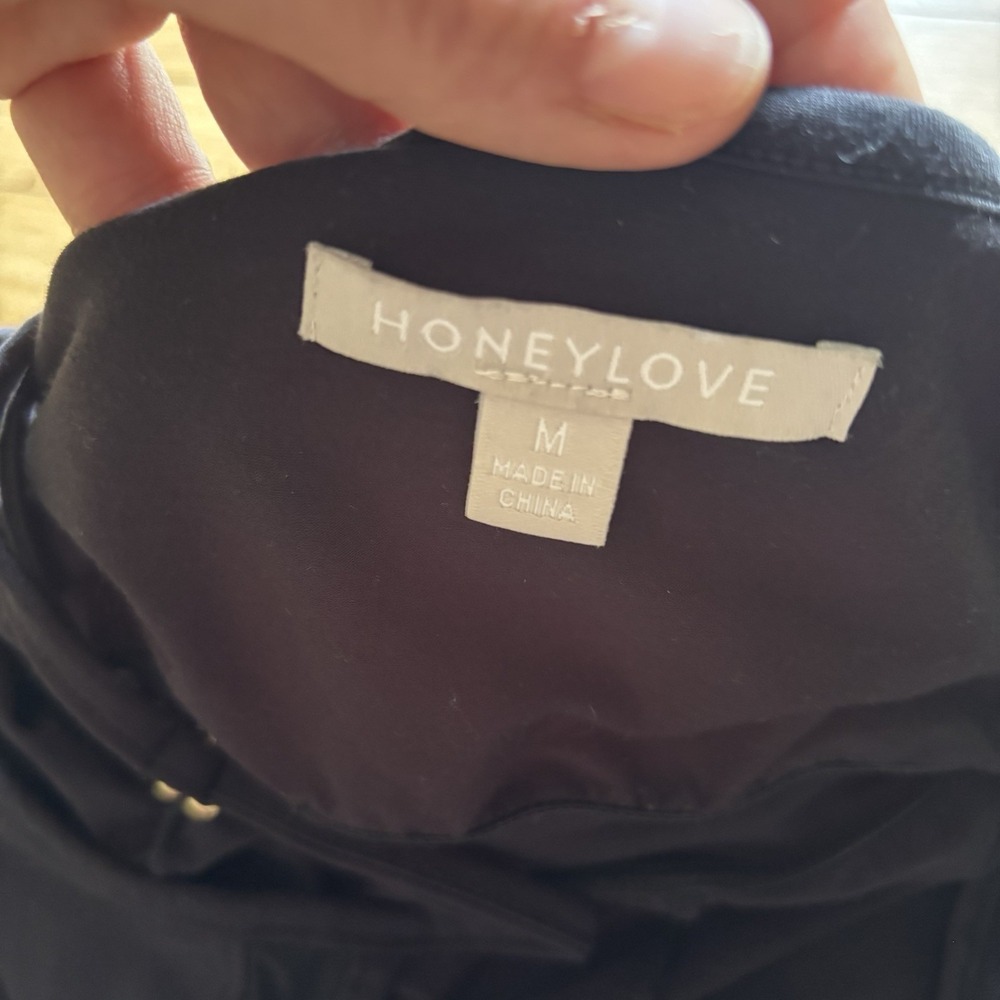 Honeylove Blisswear Cami Top M Soft Tencel Mesh Shelf Bra Tank Vamp Black Sleep - Picture 6 of 10